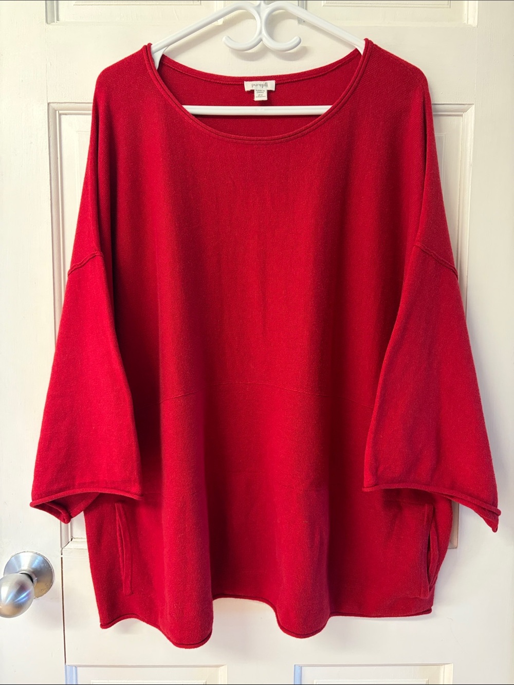 J. Jill Purejill red knit cashmere blend short sleeve sweater women’s size 2X